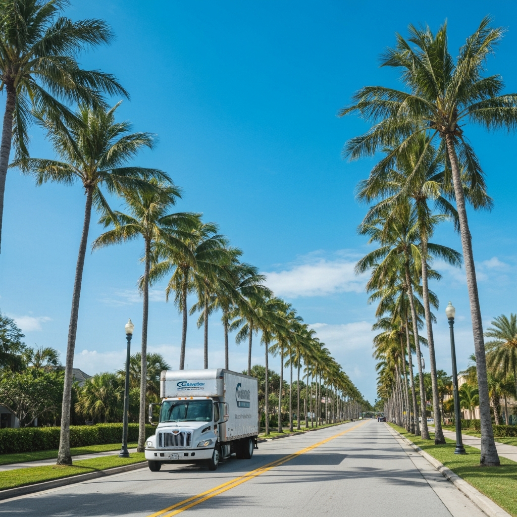 Florida lifestyle home with palm trees