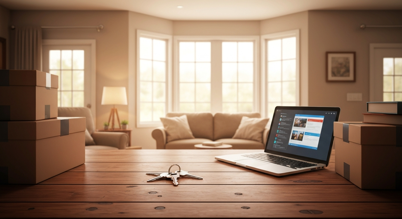 House keys and moving documents for buying before selling