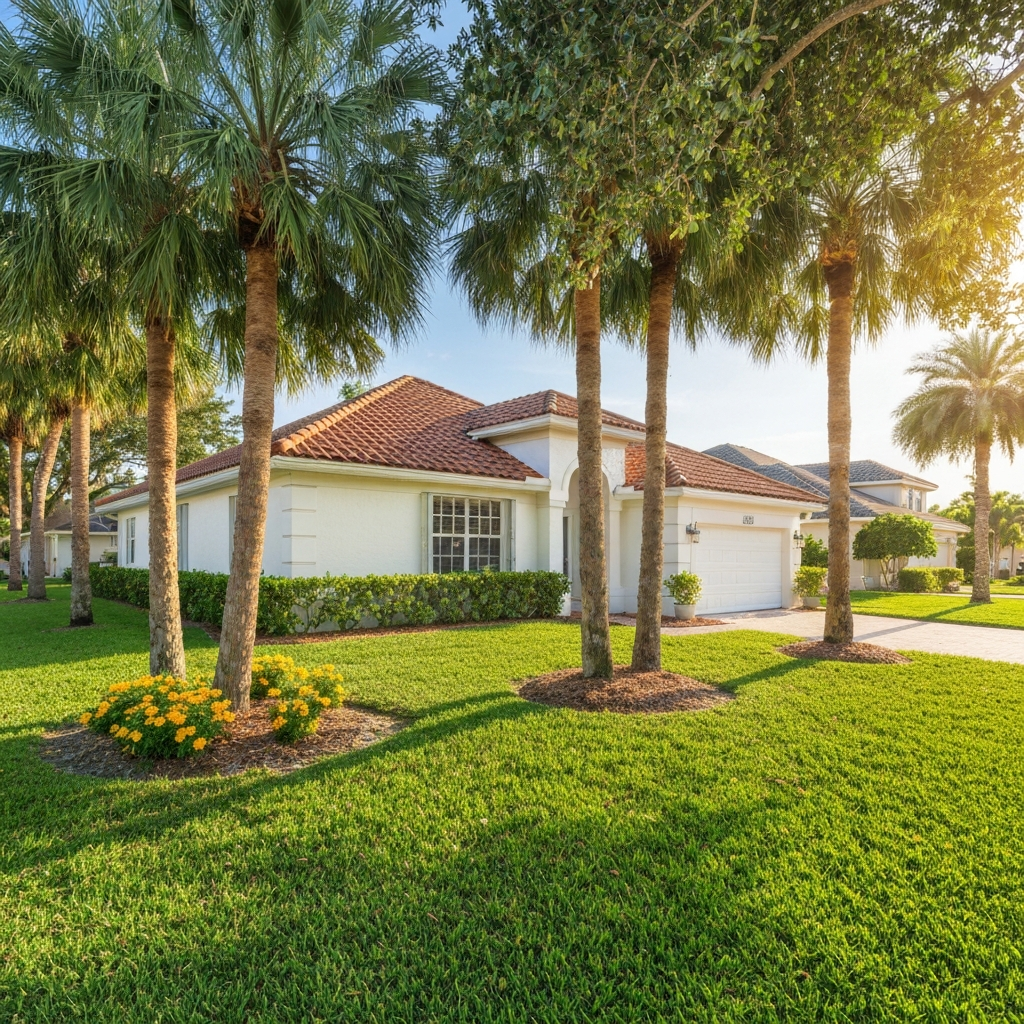 Florida relocation guide with welcoming Florida-style home exterior