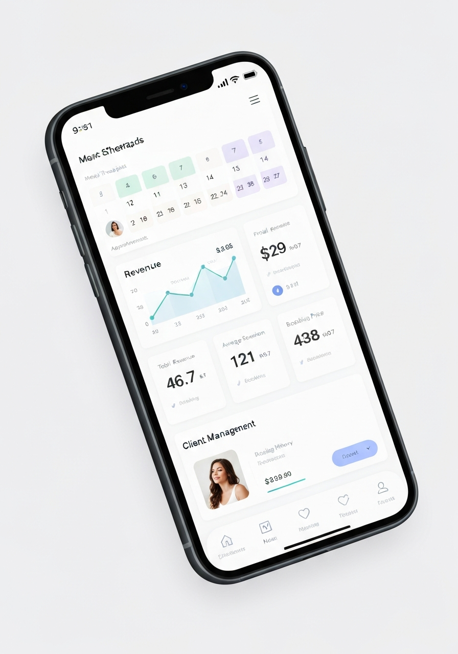 MassageOS Platform Mobile Dashboard