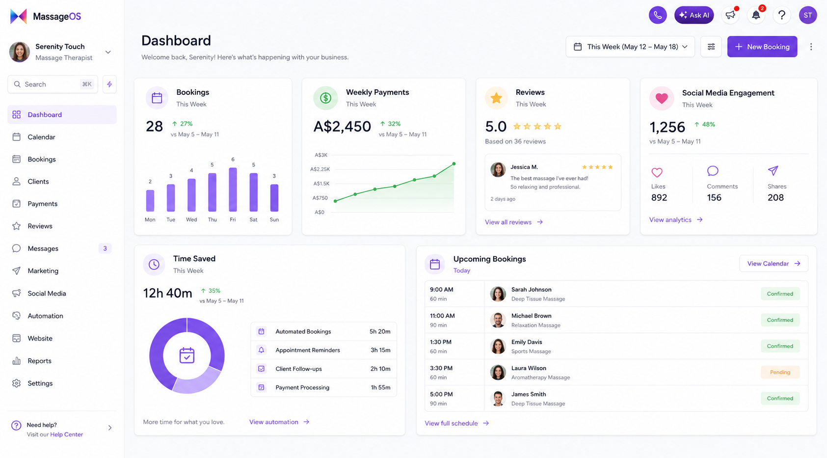 MassageOS Platform Free Account