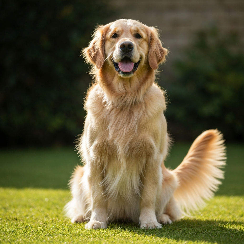 Happy dog being brushed