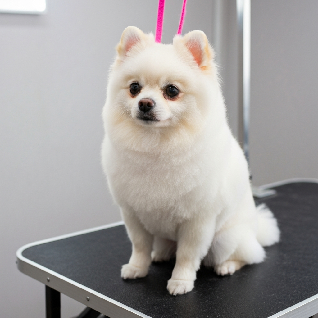 Happy dog after grooming