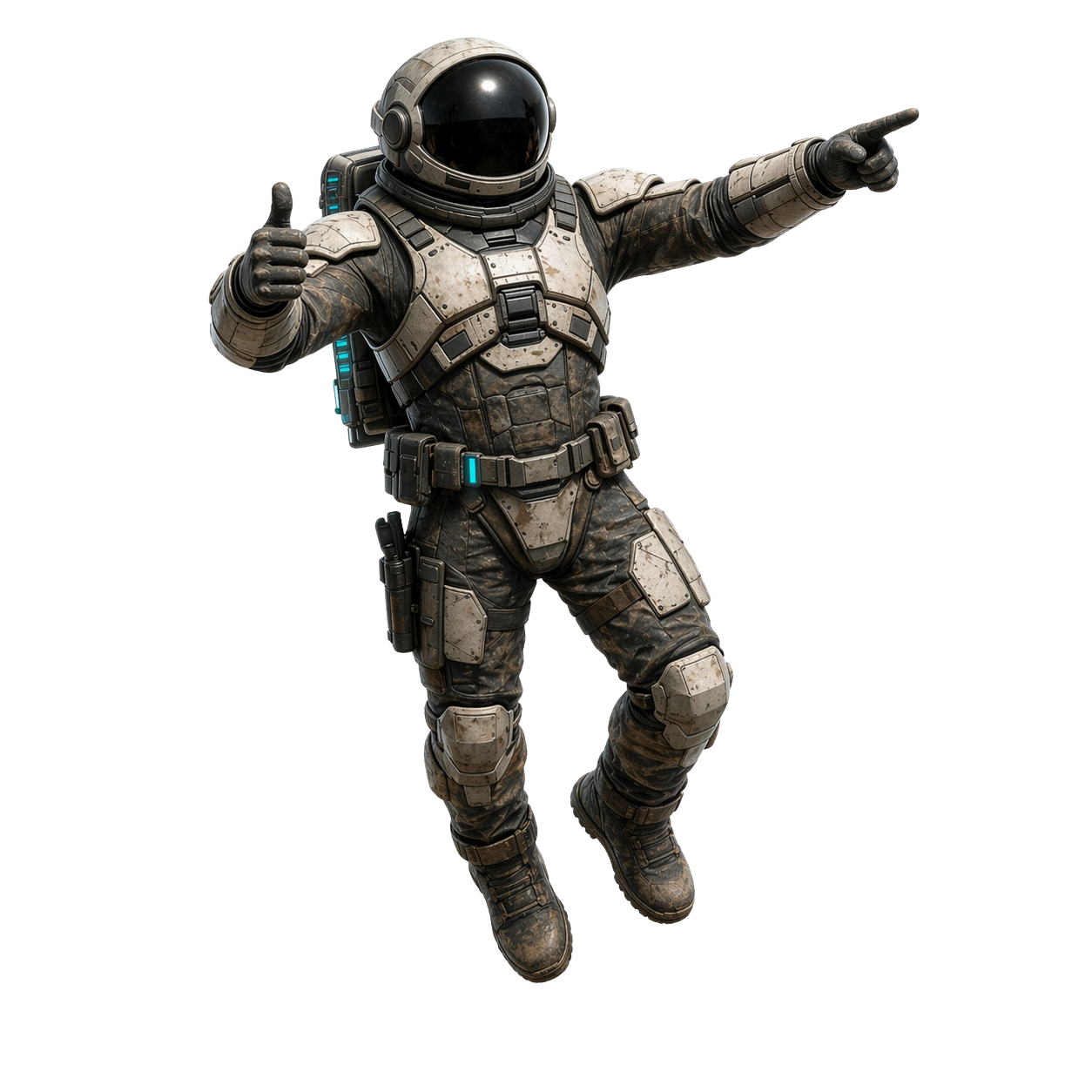 Astronaut floating near checkout