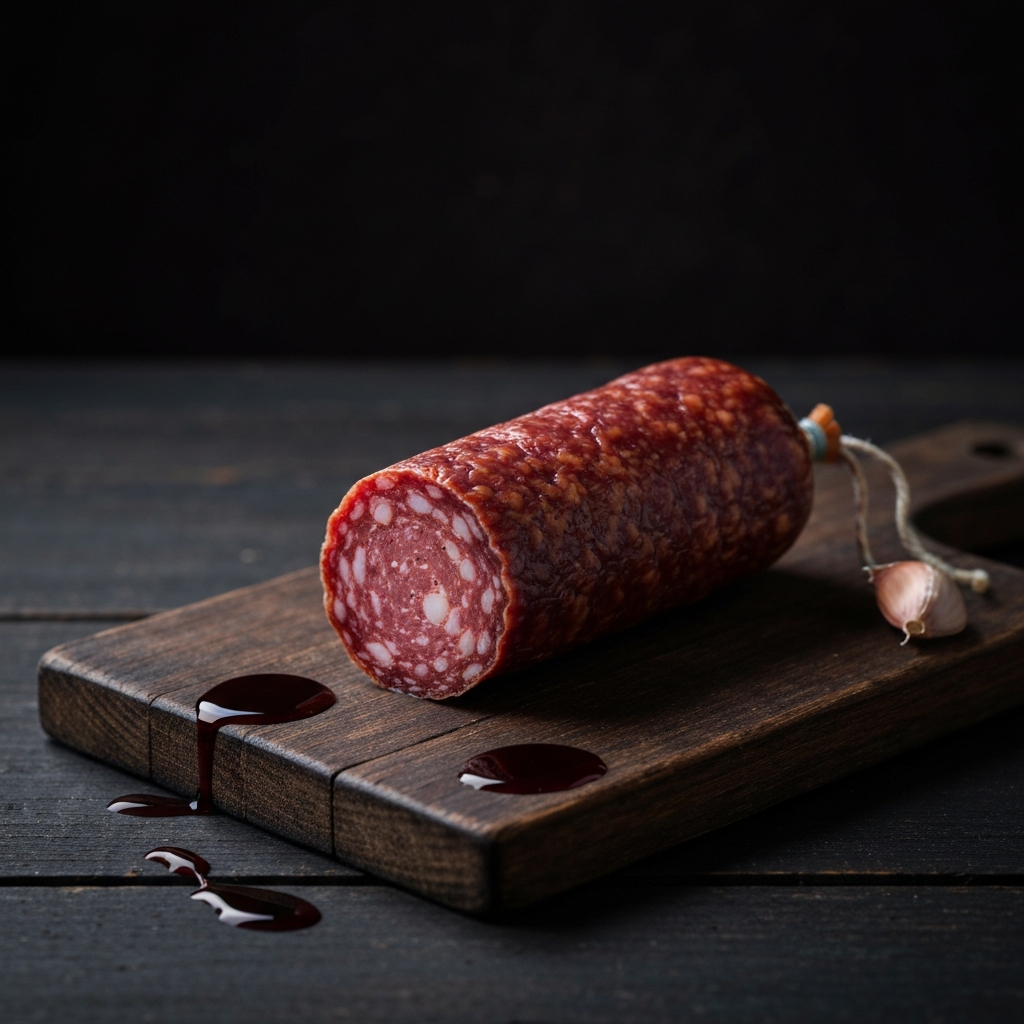 Red Wine and Garlic Salami Chub