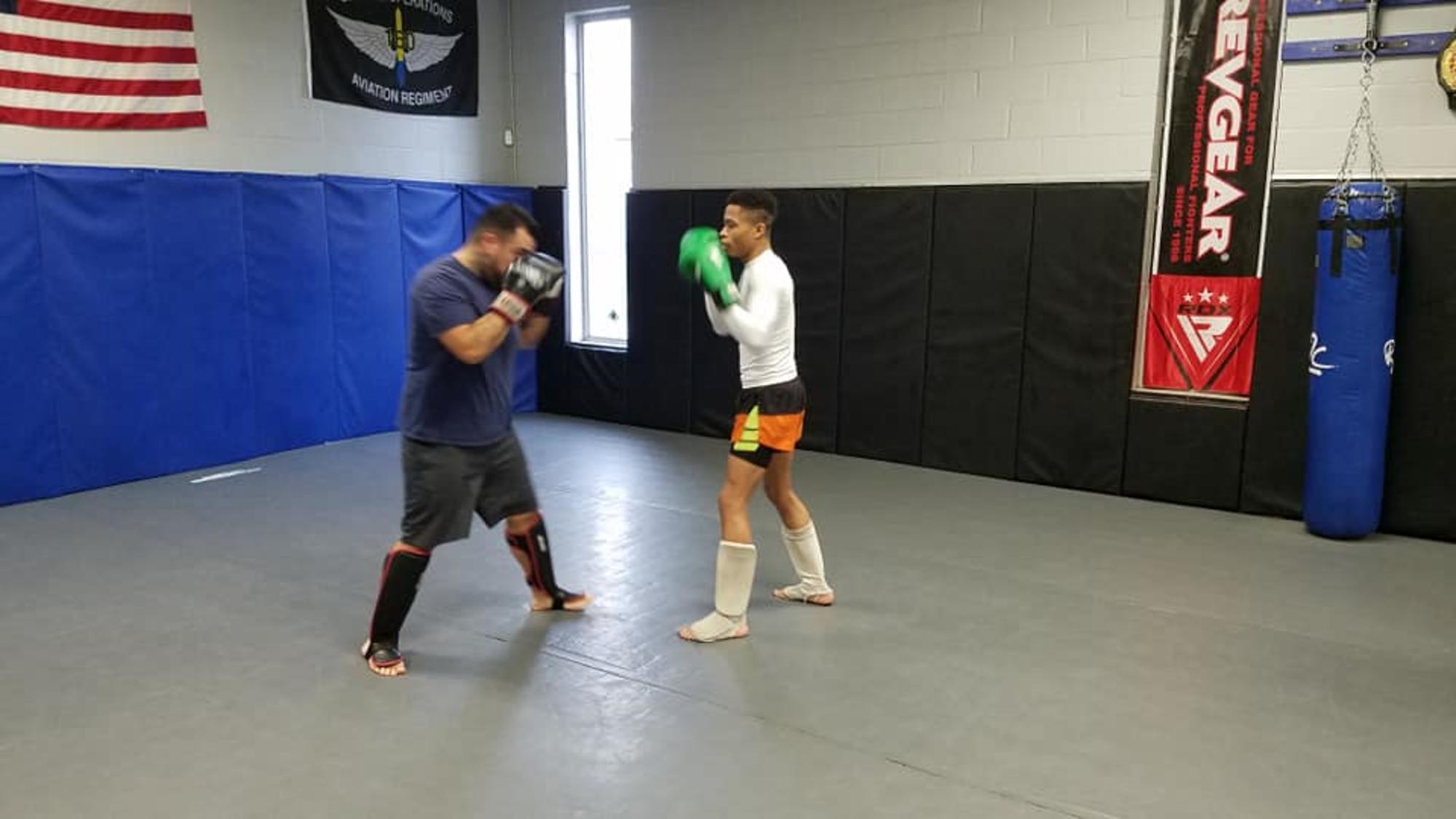 Striking Clarksville TN Wildside — students sparring in the striking area