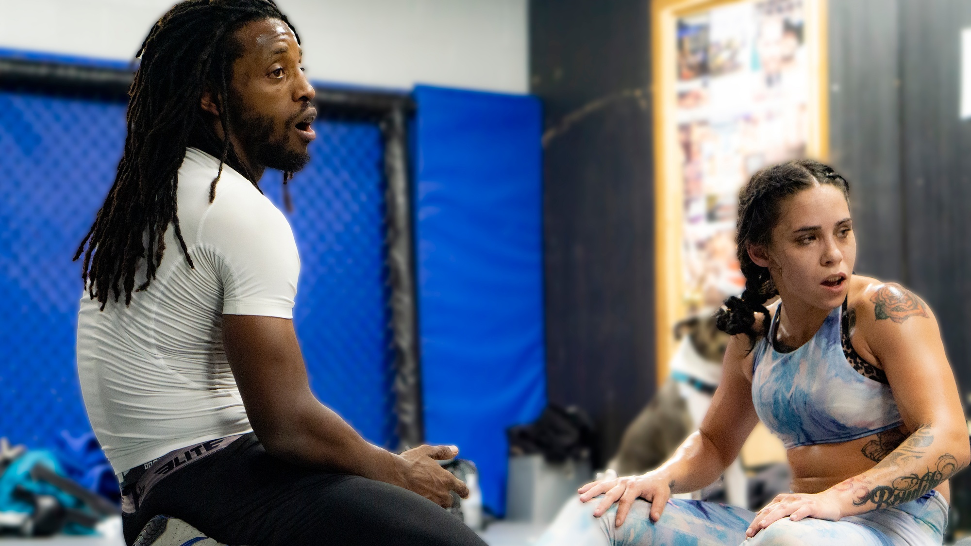 Combat Sports Clarksville TN Wildside — coach and student discussing technique on the mats