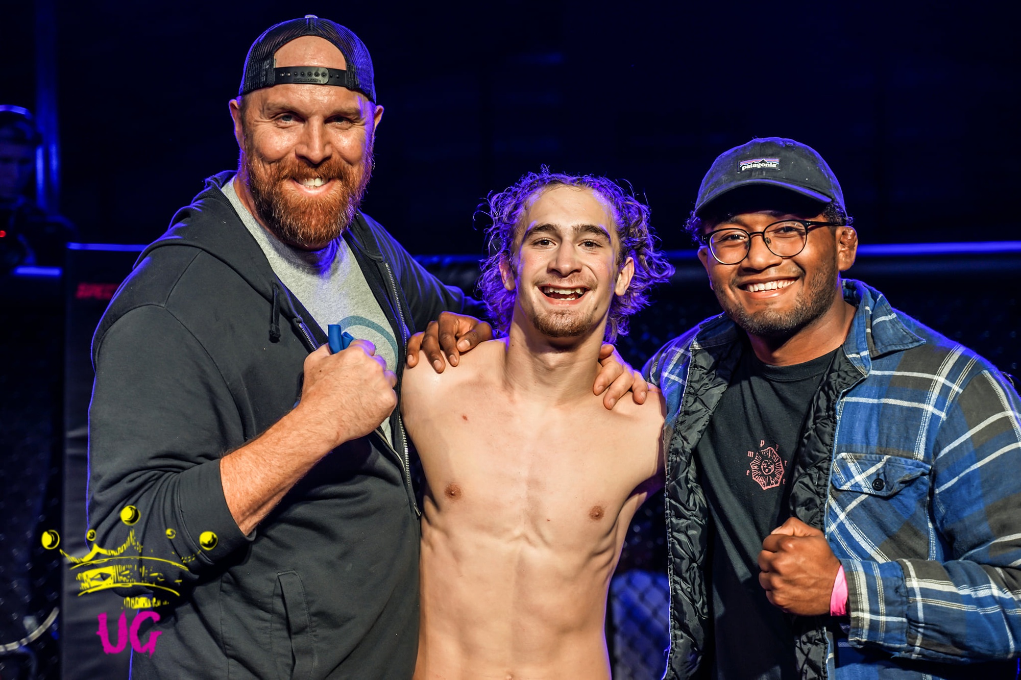 MMA Victory Clarksville TN Wildside — Coach William Donnelly and team celebrating a win in the cage