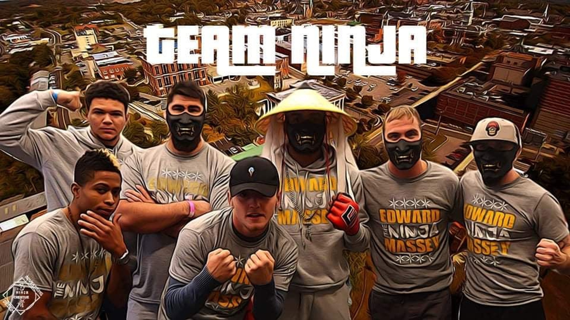 Fight Team Clarksville TN Wildside — Group photo of Wildside fighters and coaches in Team Ninja gear