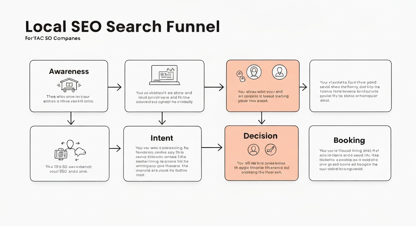 Local SEO search funnel diagram for HVAC companies