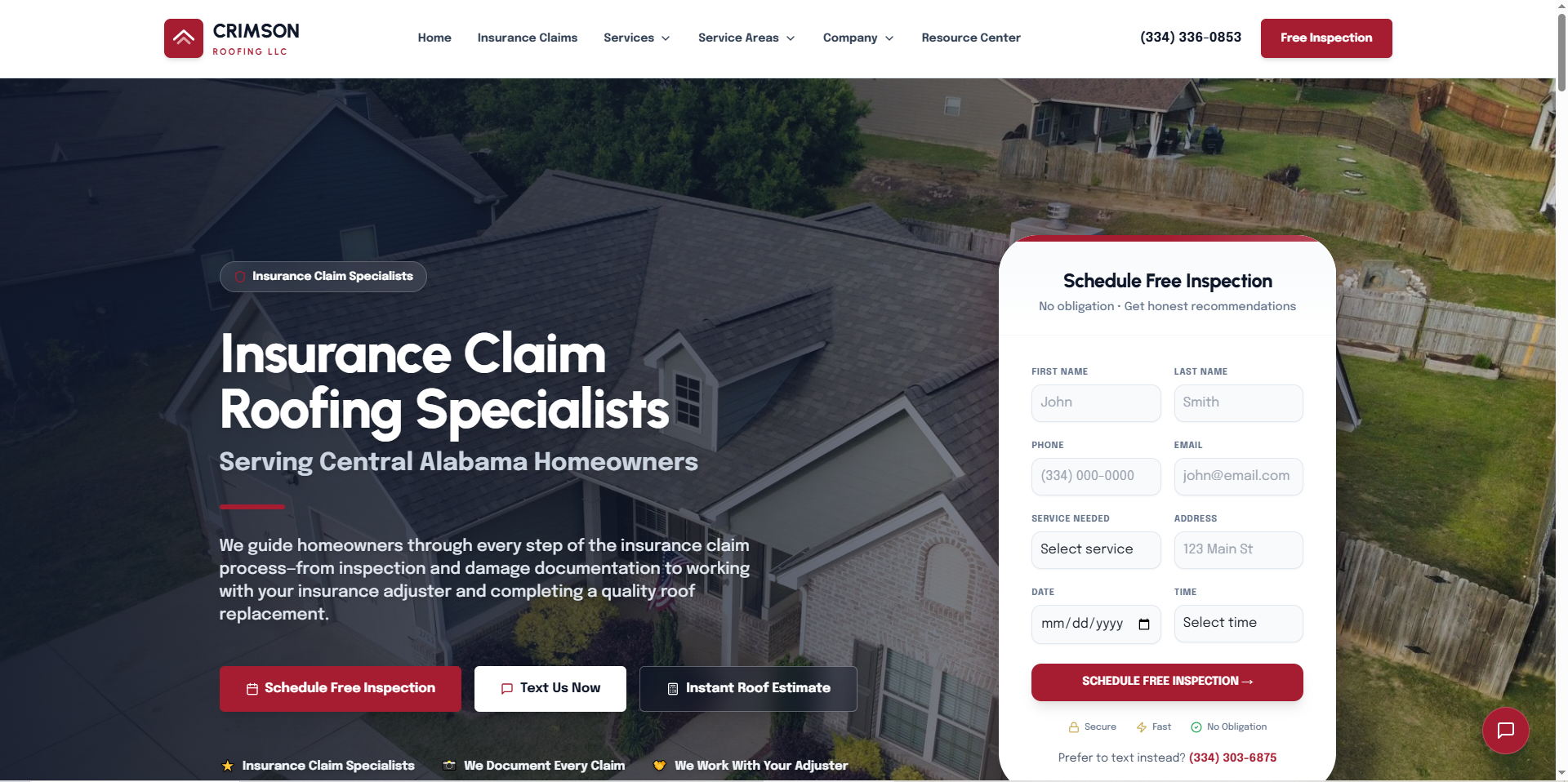 Crimson Roofing AL: Building Local Authority with a Website & AI Visibility Launch