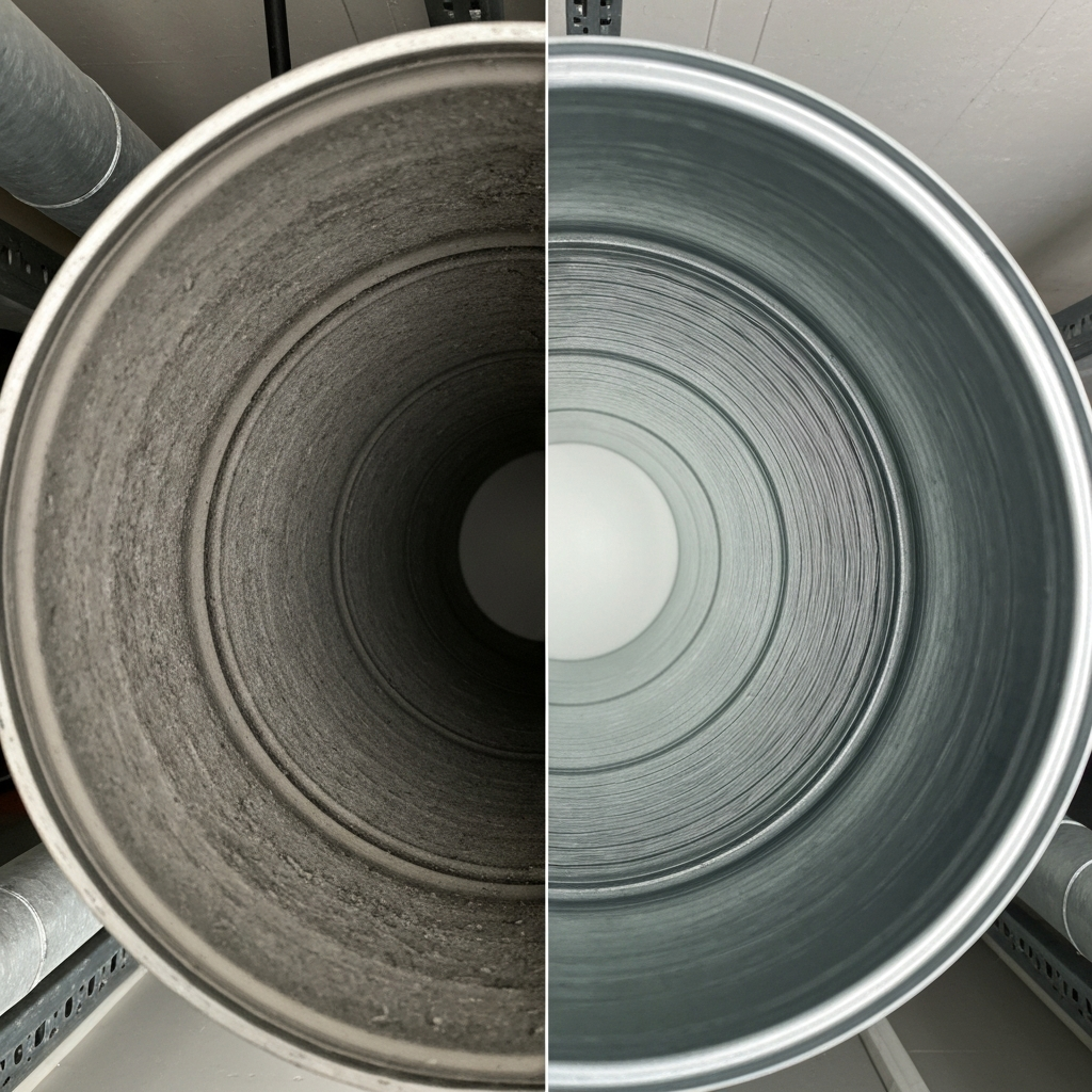 Air duct cleaning before and after