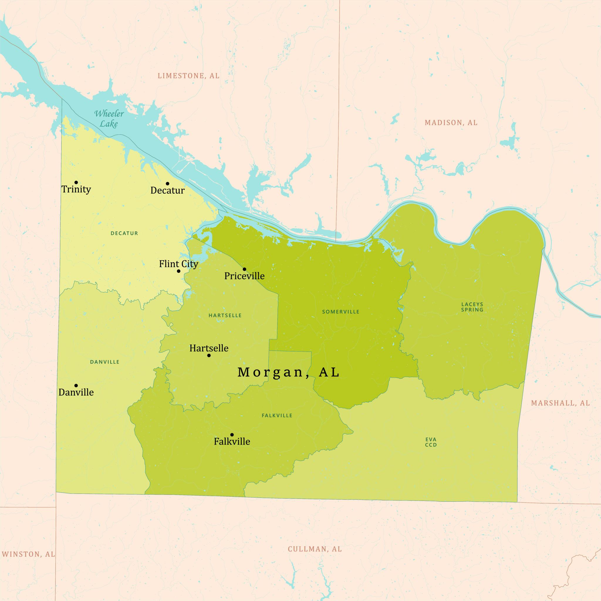 Morgan County and North Alabama Service Area Map