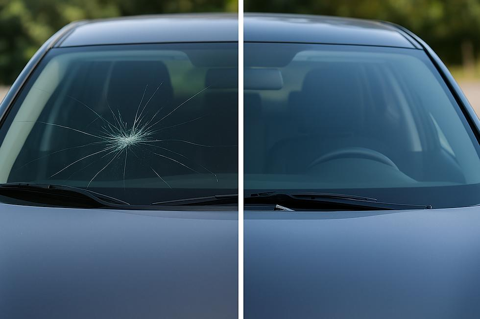 Windshield Chip Repair Before and After
