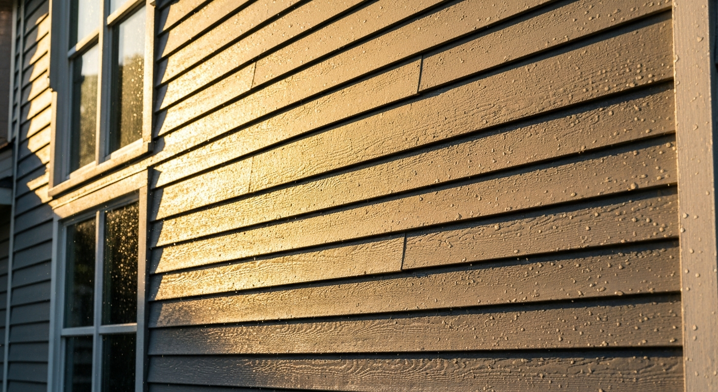 Close up of clean home exterior siding