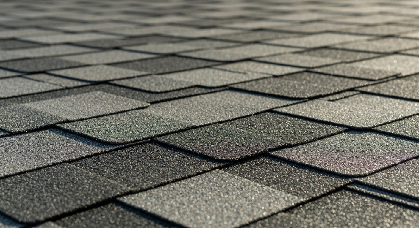 Close up of clean roof shingles