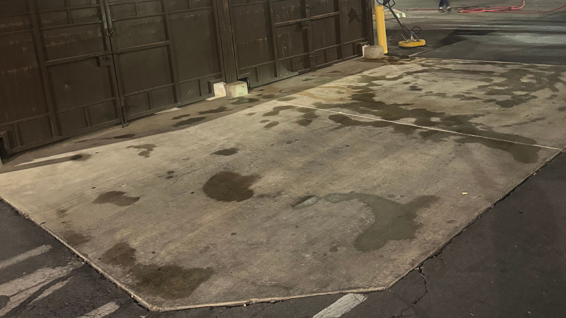Step 1: Applying commercial degreaser to break down buildup