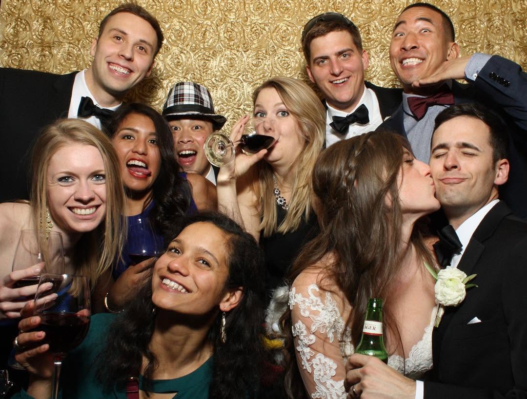 Guests enjoying a digital photo booth experience