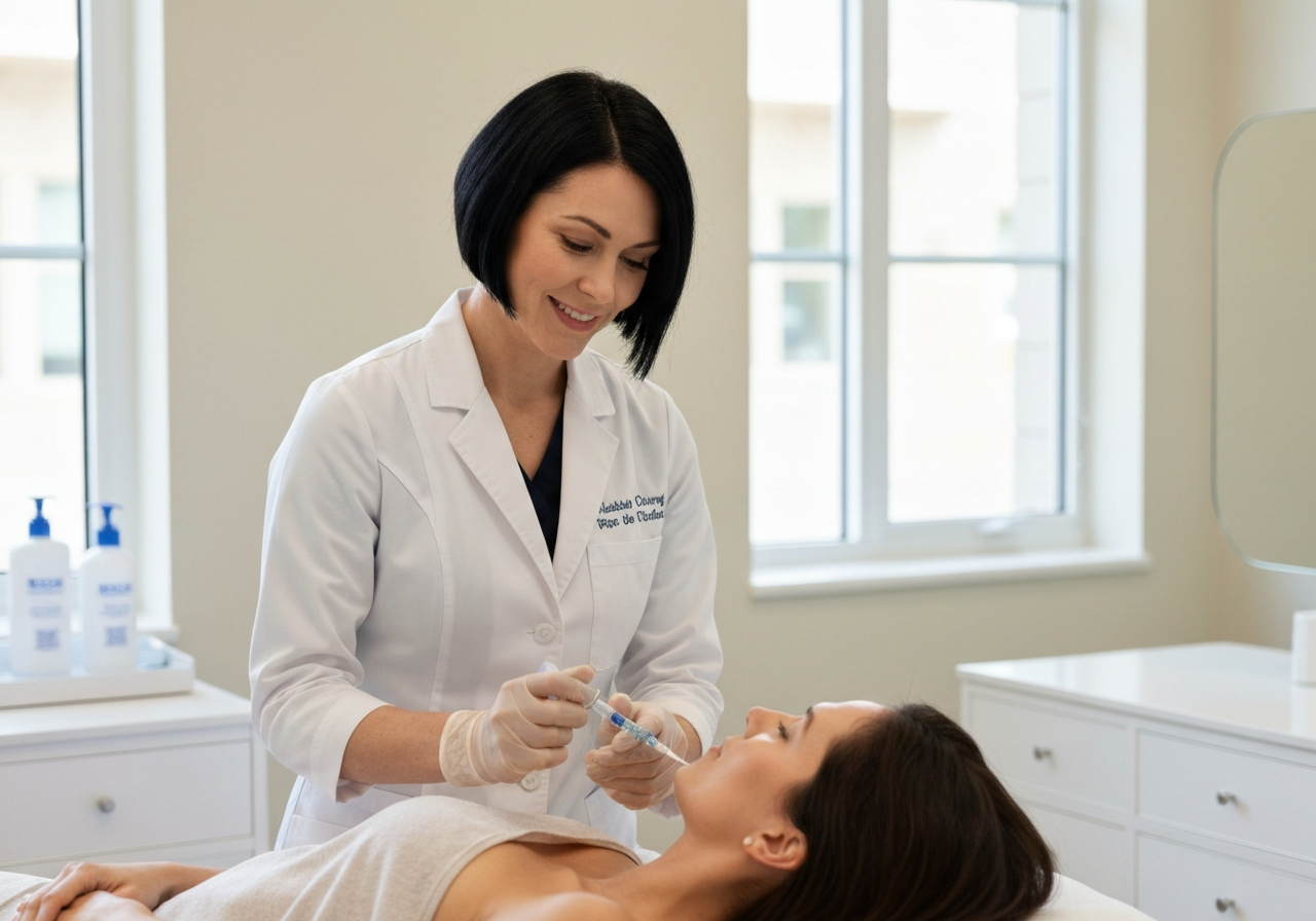 Nurse administering Botox
