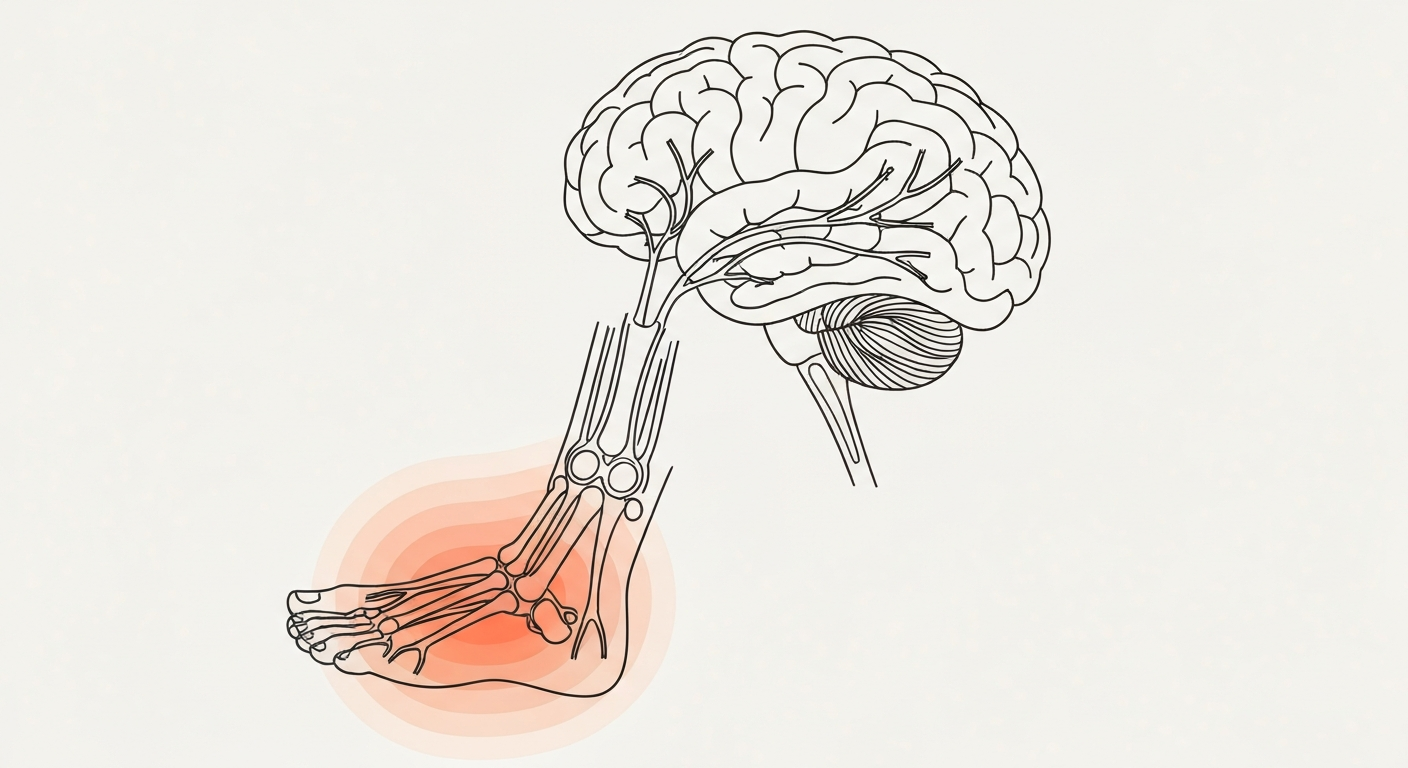 Brain and nervous system processing pain