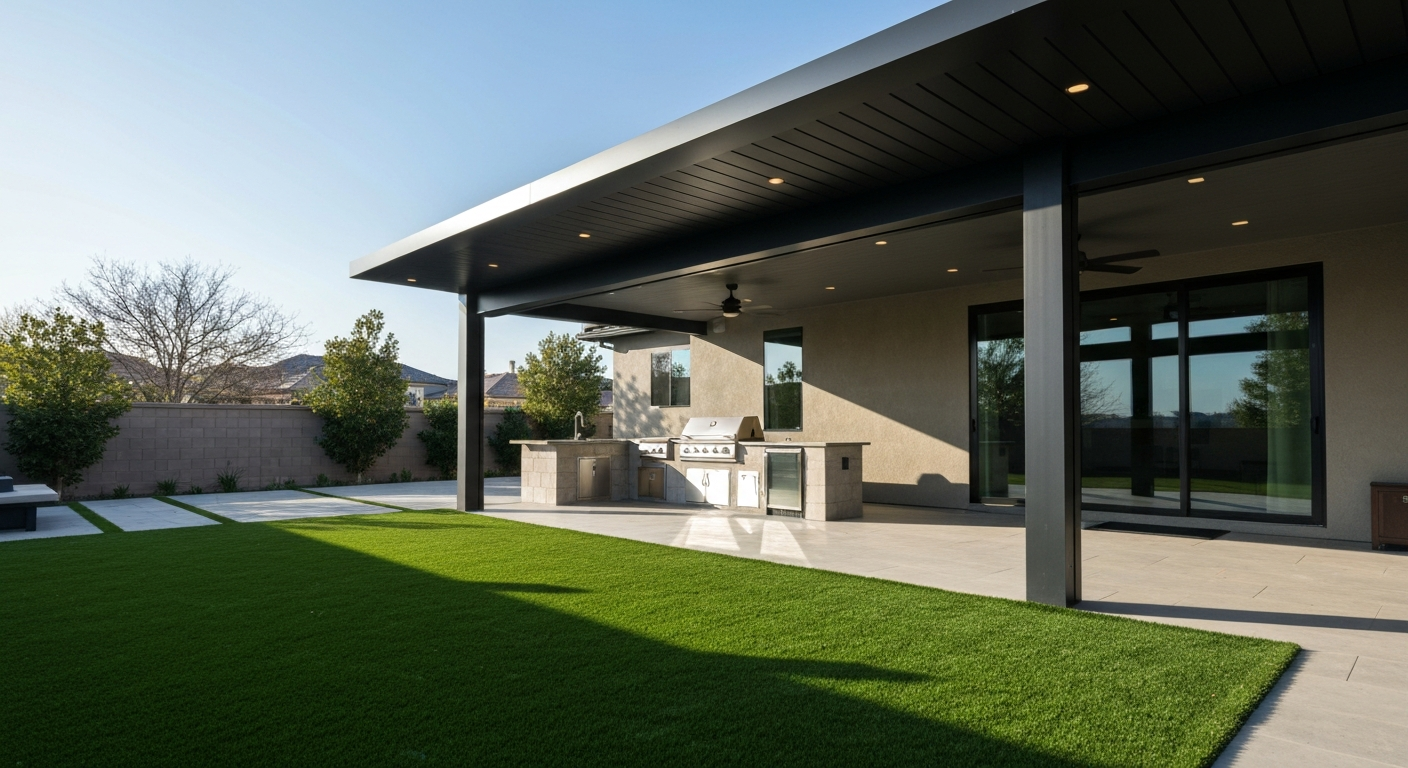 Modern Dark Patio Cover