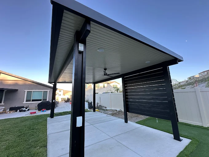 Free Standing Cover with Privacy Wall