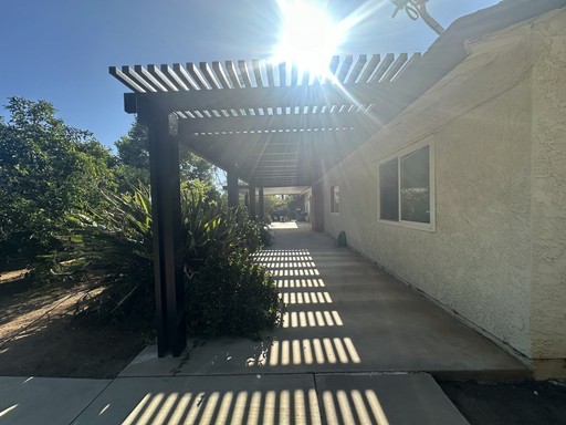 Lattice Patio with Outdoor Furniture - Custom Patio Cover Installation by BluSky Patios in Southern California