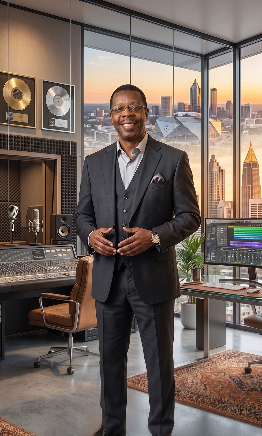 LA Jackson in the studio