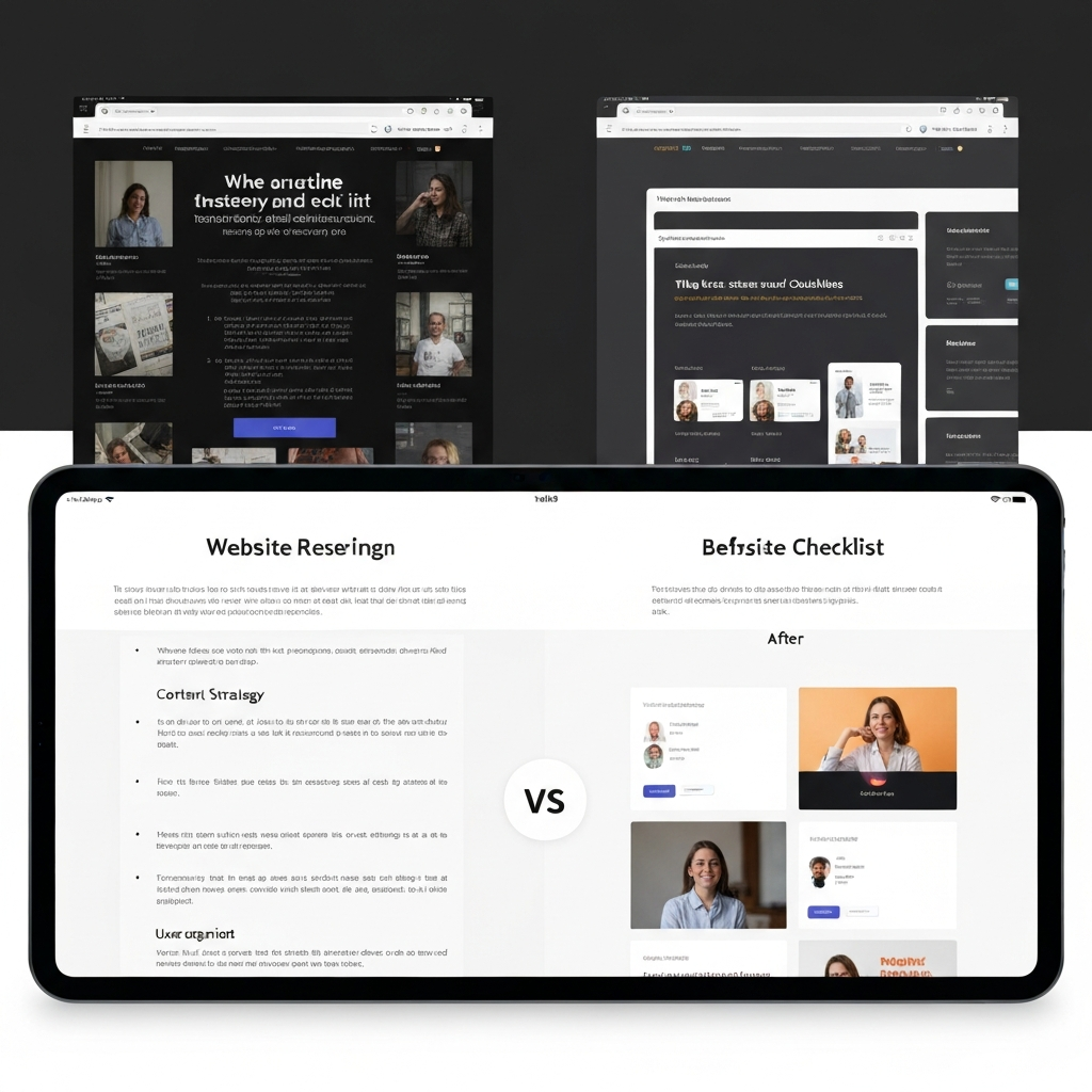 Website redesign process and UI design