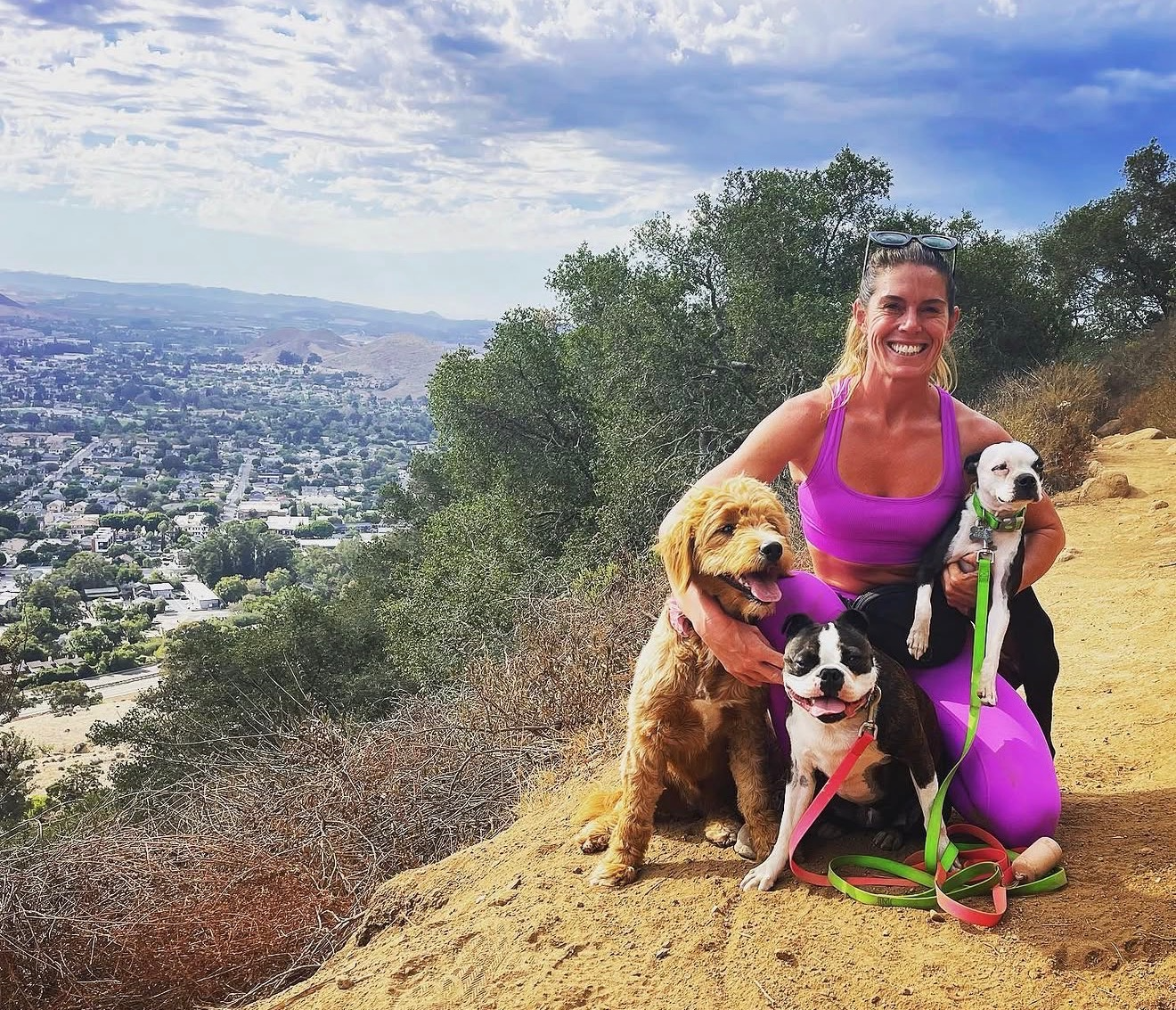 Hiking buddies enjoying the sunshine