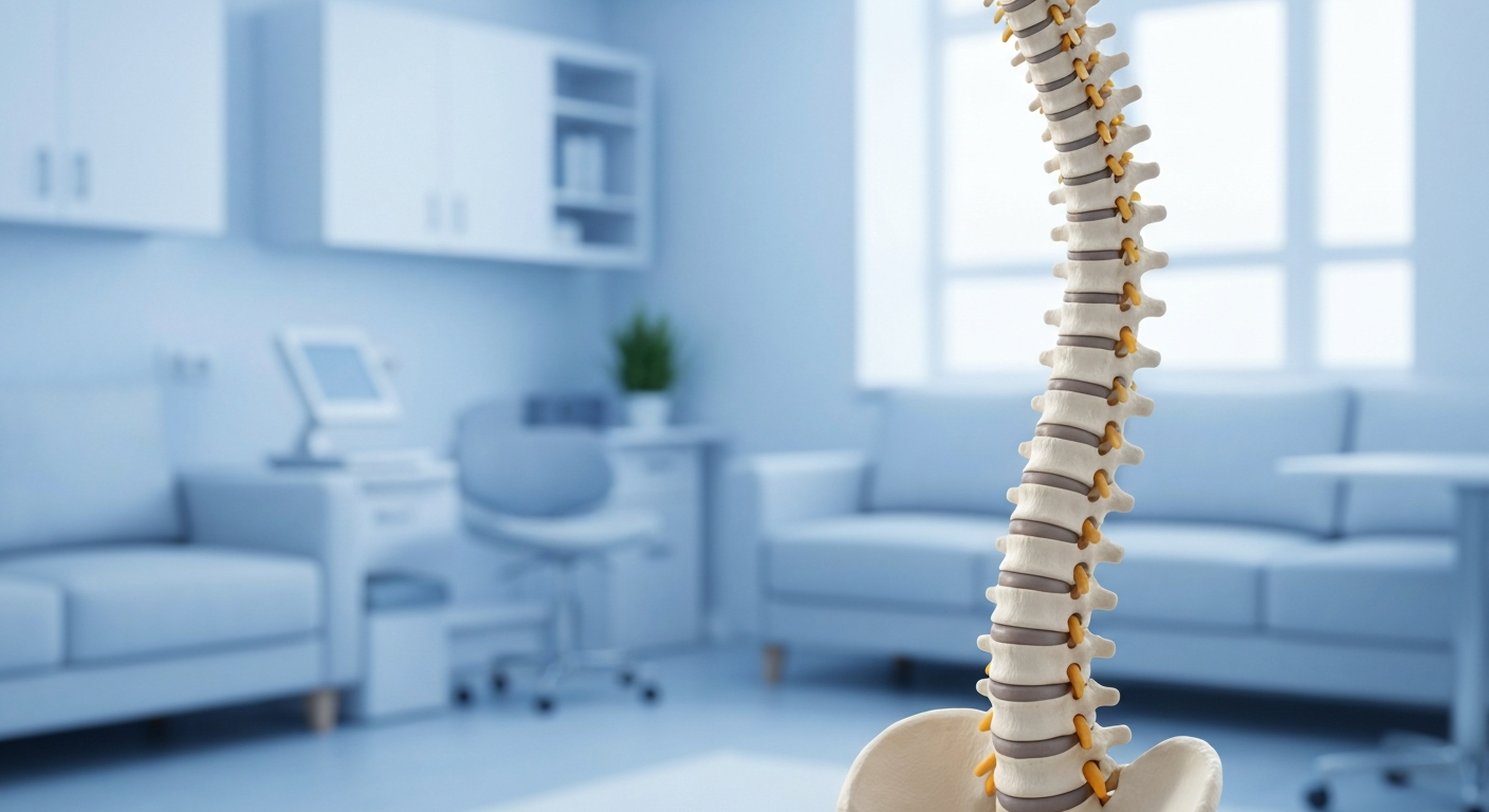 Anatomical model of the human spine used for chiropractic education