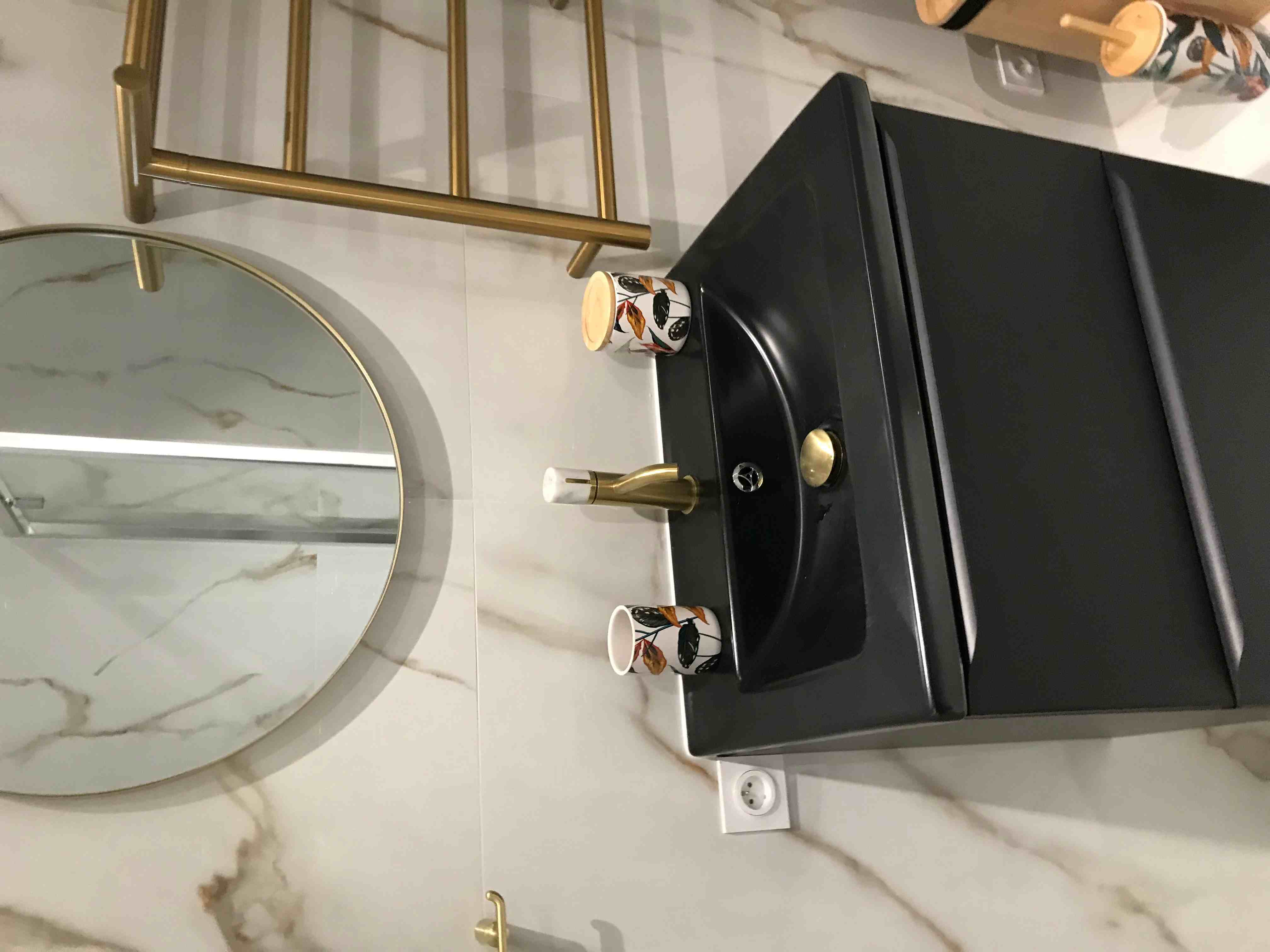 Meuble vasque noir