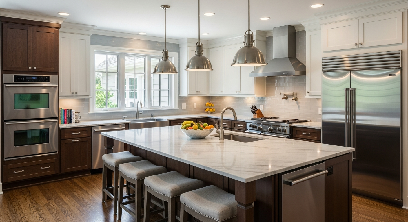 Beautifully remodeled kitchen by Venguard Construction