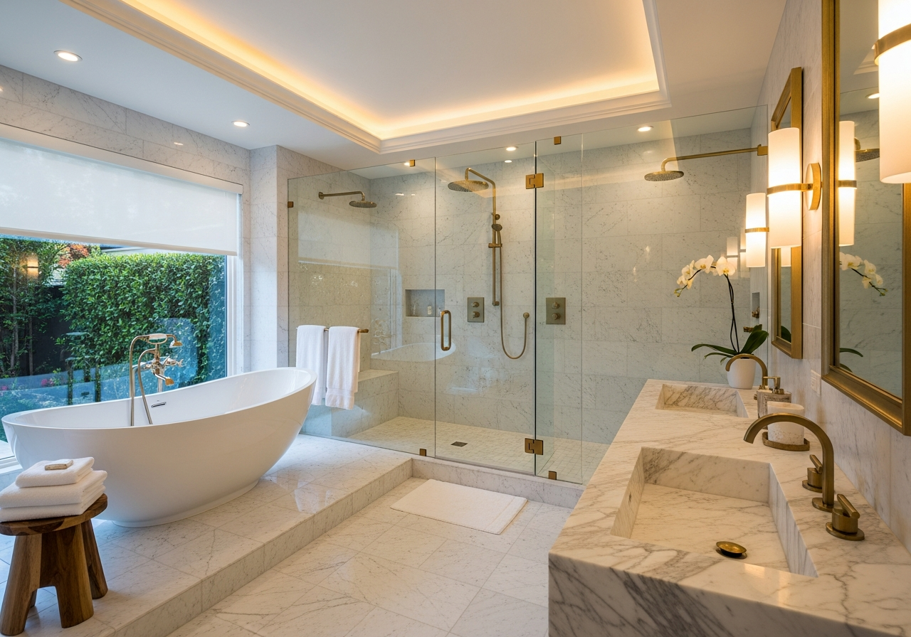 Master bathroom renovation in Beverly Hills