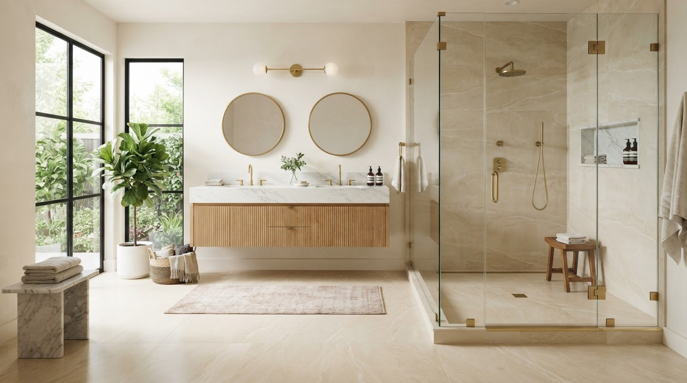 Bathroom Flooring Guide: Porcelain vs. Ceramic vs. Natural Stone (2026)