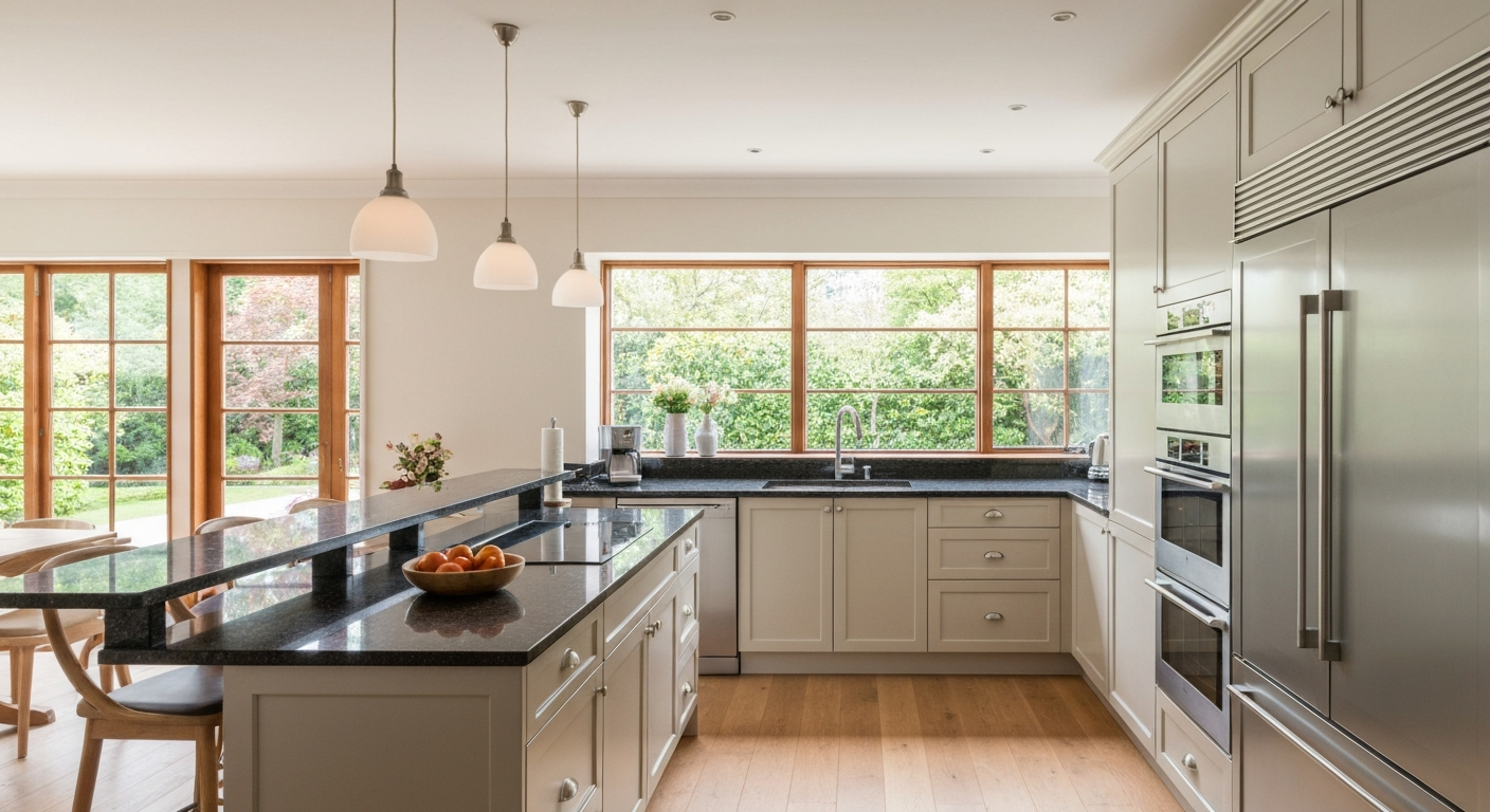 Functional and well-designed modern kitchen showing good workflow