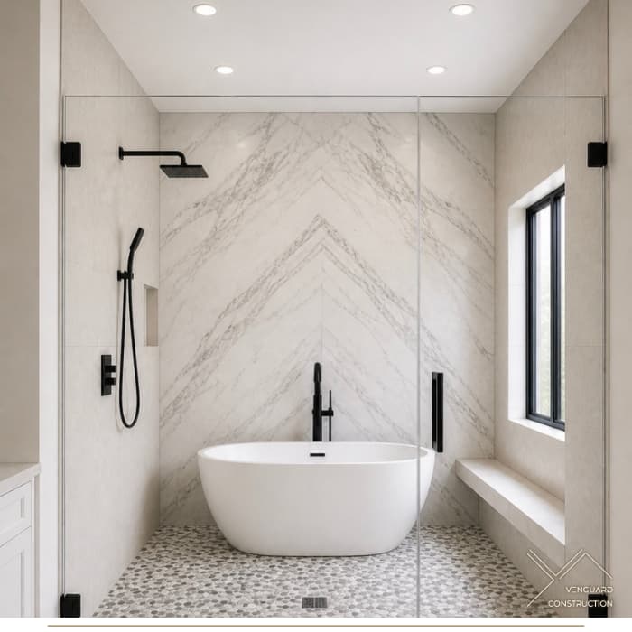 Chevron Marble Shower