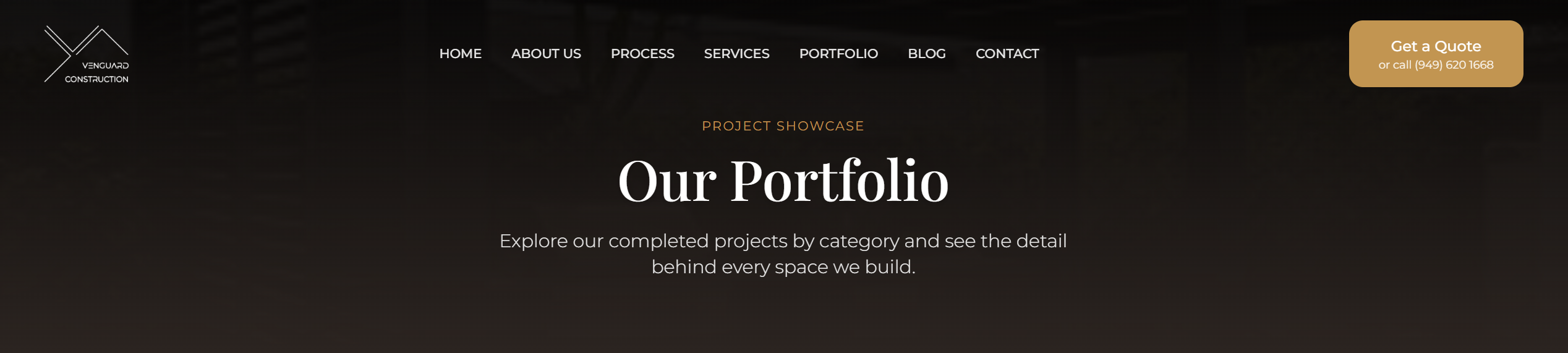 Venguard Construction portfolio showcasing premium home remodeling projects