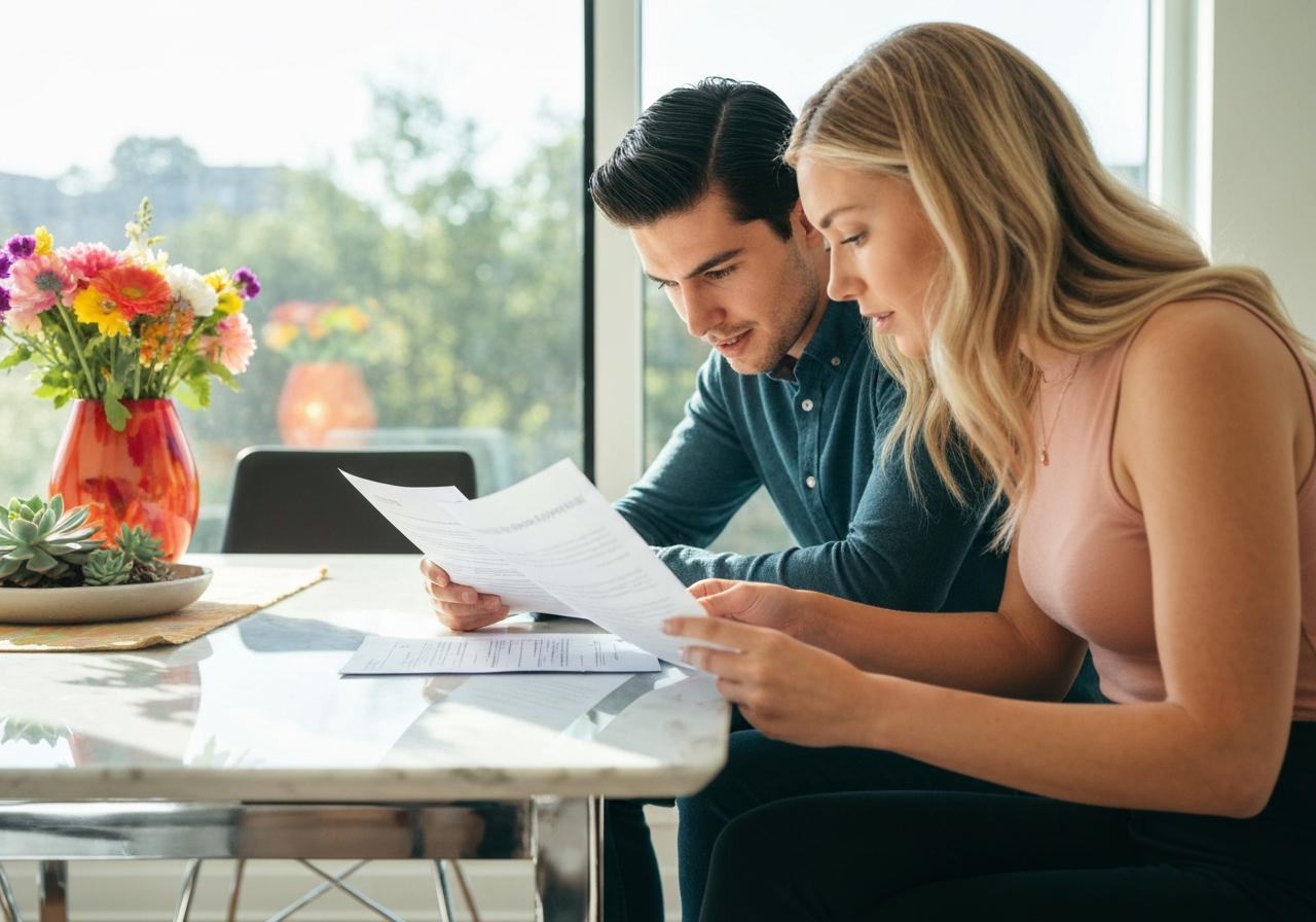 Reviewing financial documents