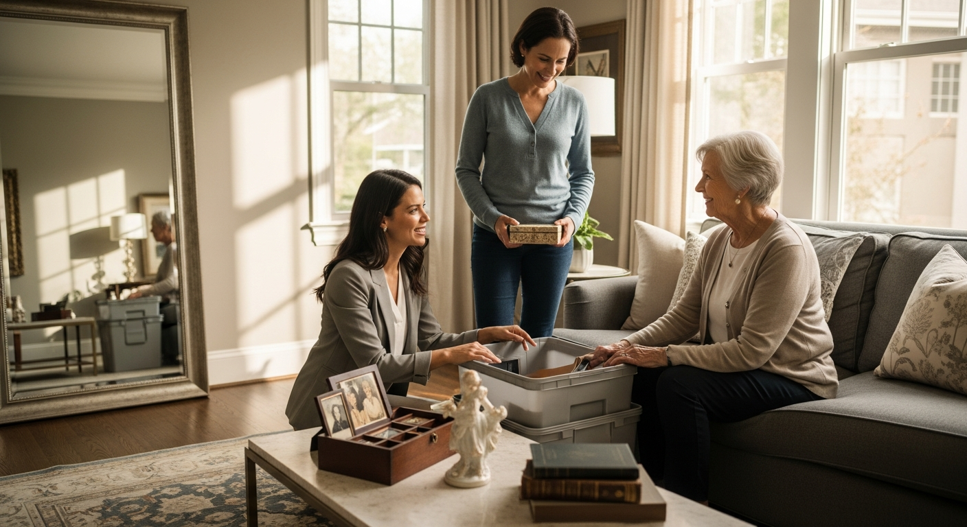 Compassionate family transition and cleanout coordination