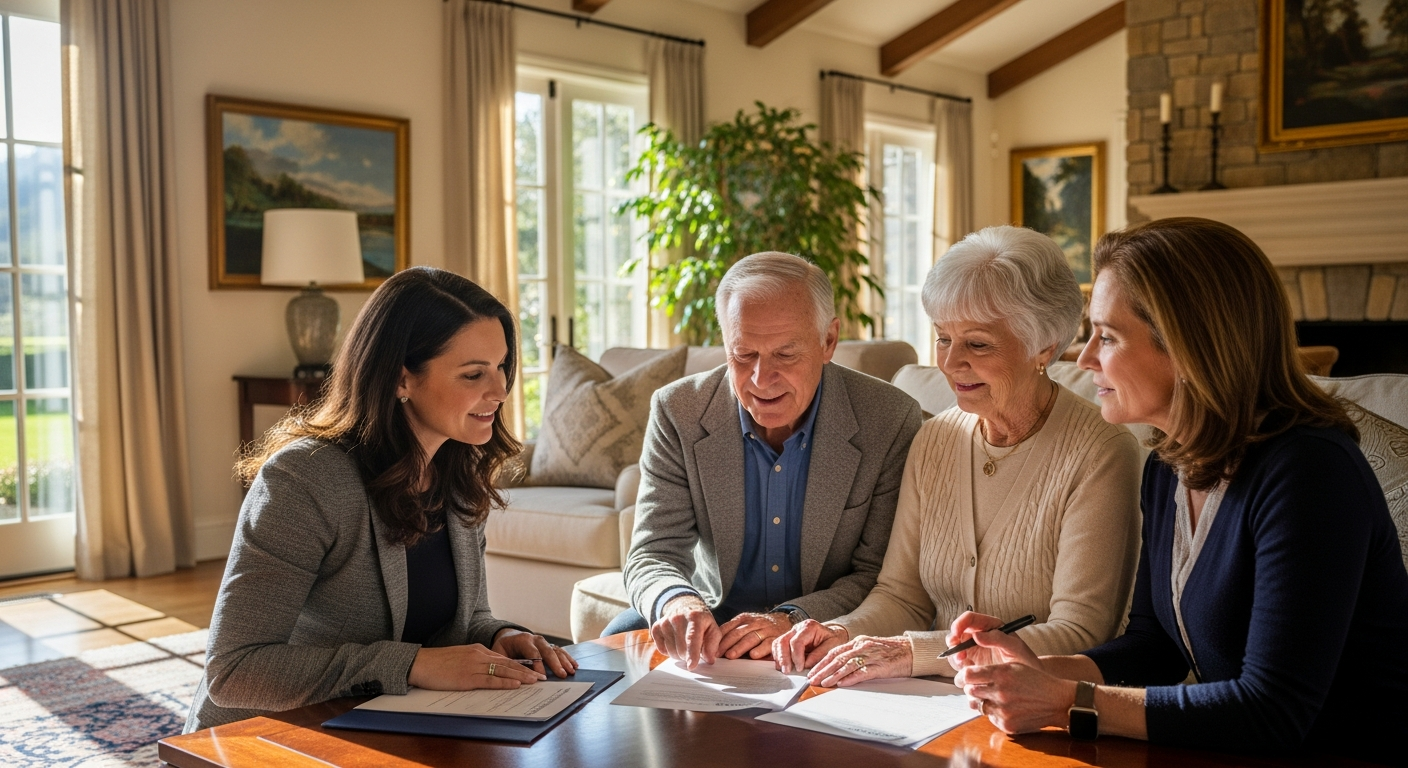 Trusted advisor helping a family