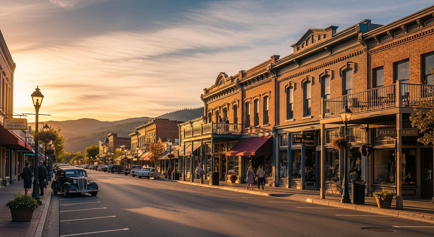 Historic Main Street Placerville and Sierra foothills