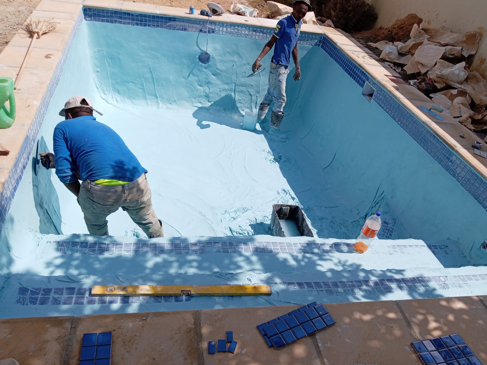 Pool Plastering in Progress