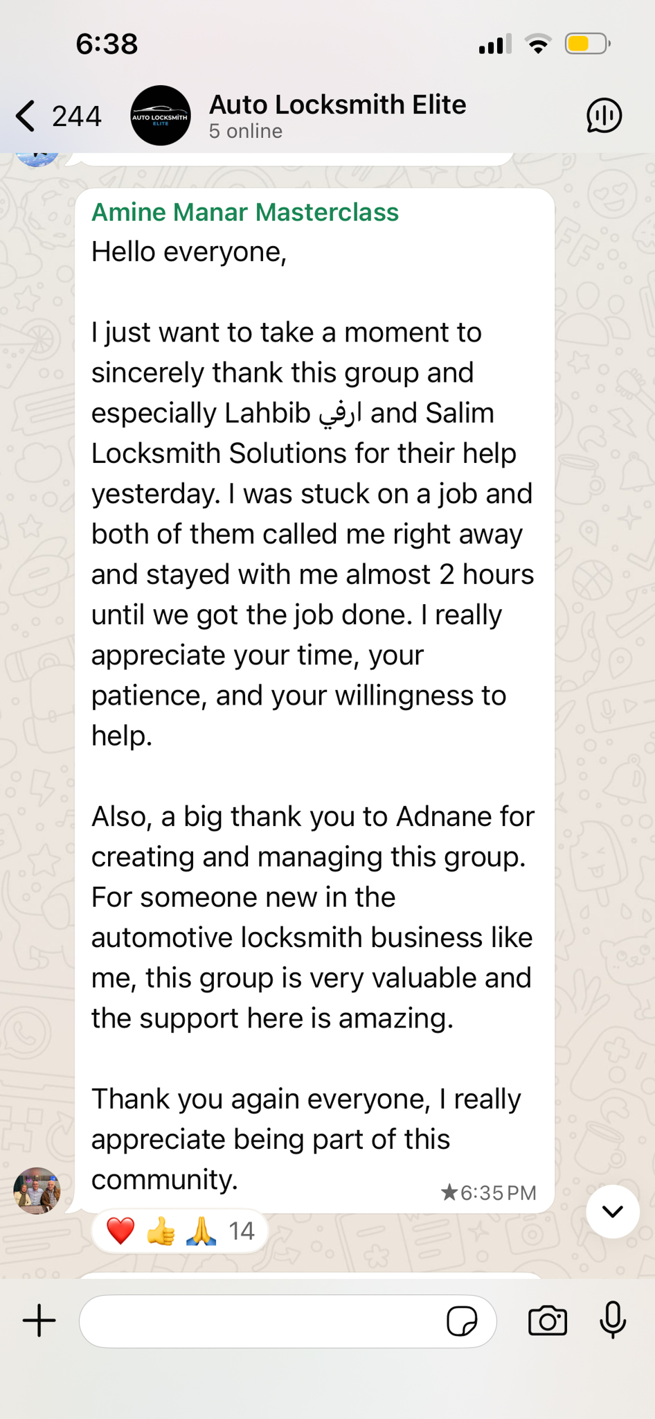 Amine Manar - Community Support
