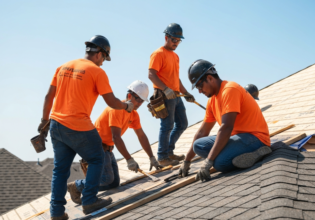 Texas Coast Roofing crew working on South Texas roof