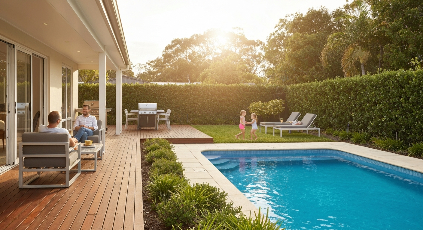 Family home pool in Redlands
