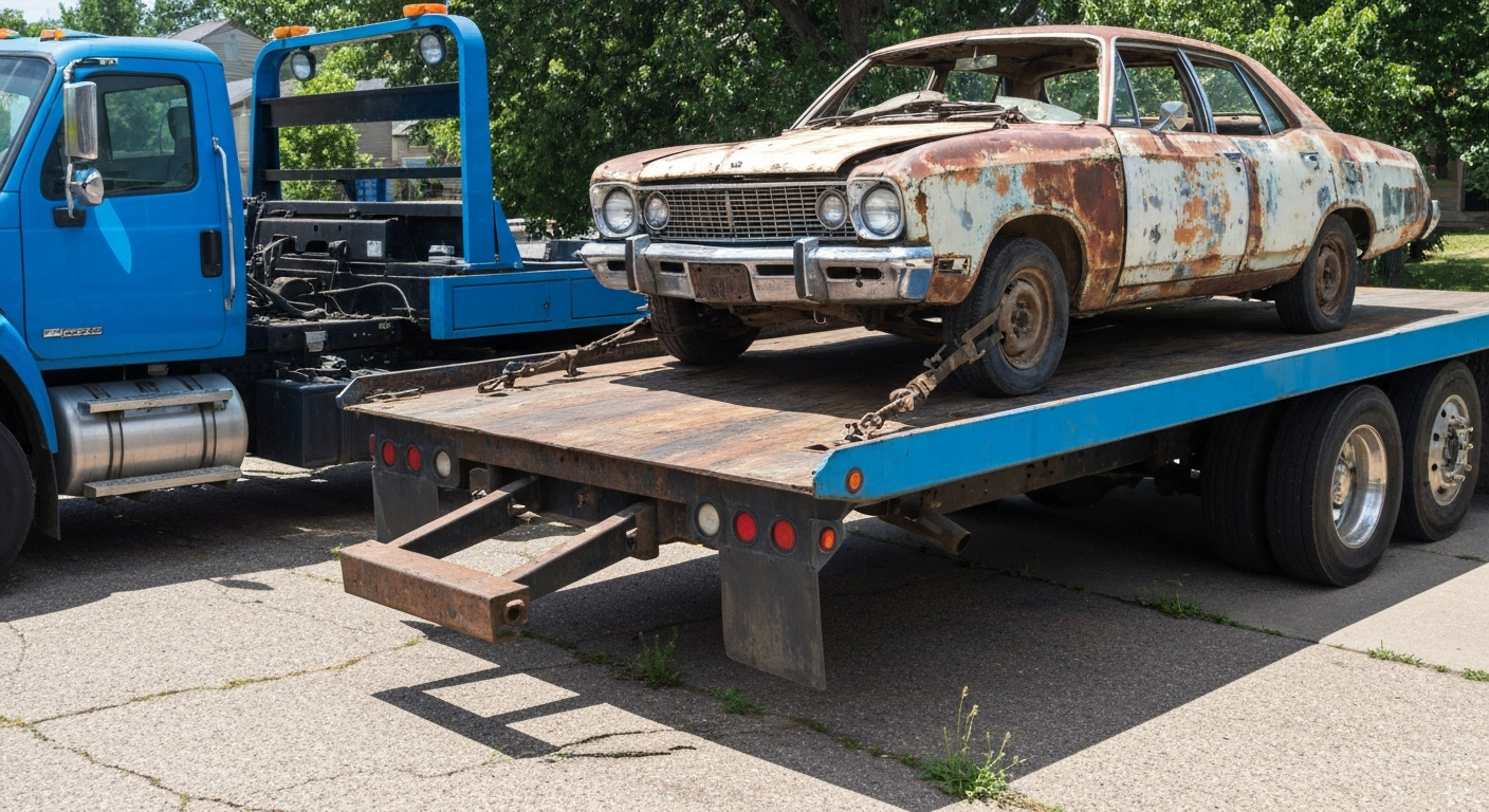Junk Car Removal truck for vehicle transport near Littleton CO