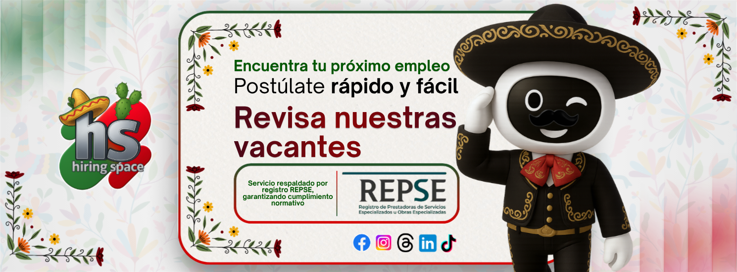Encuentra tu próximo empleo - Revisa nuestras vacantes - Hiring Space REPSE