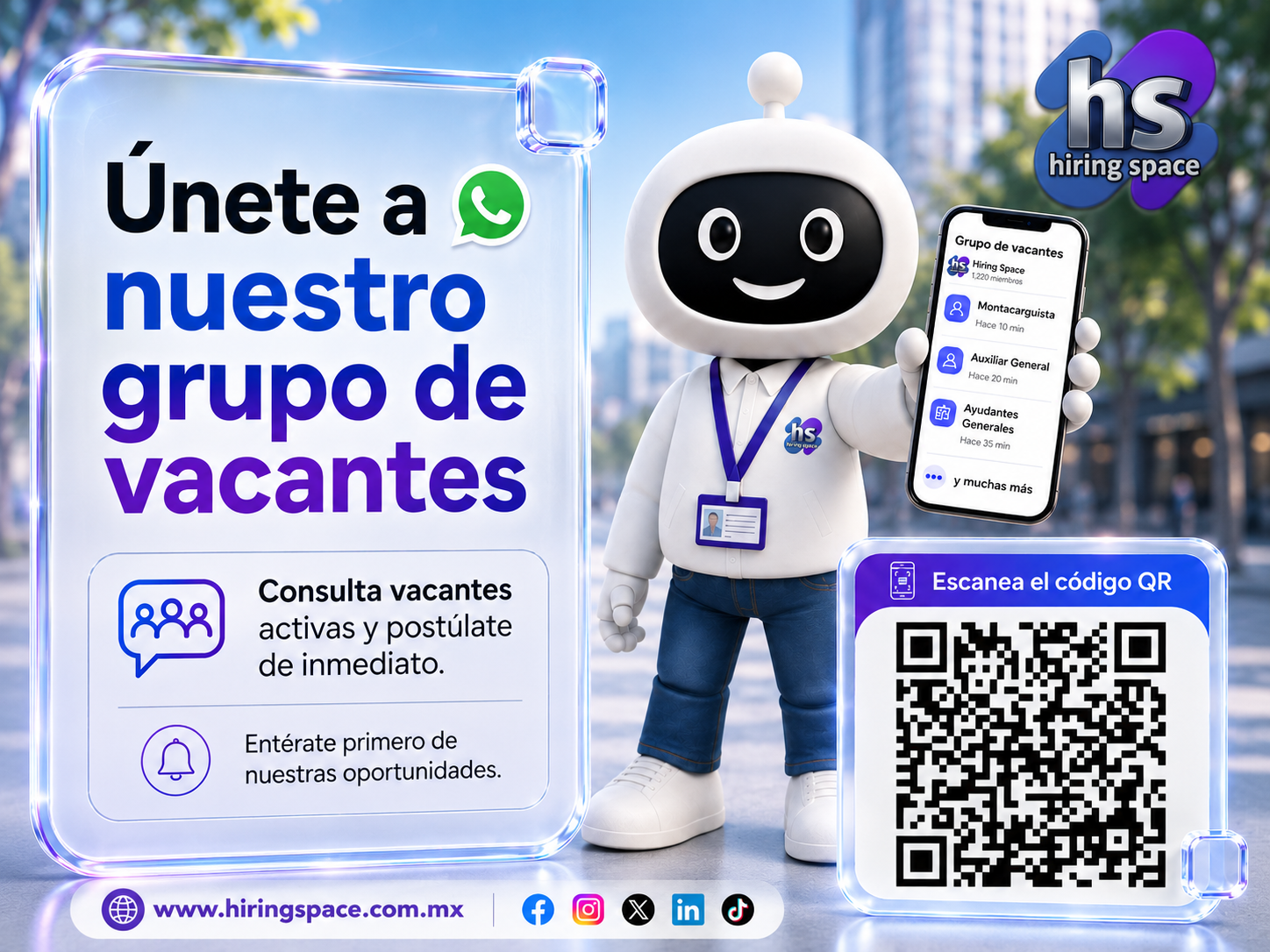 Únete a nuestro grupo de vacantes en WhatsApp