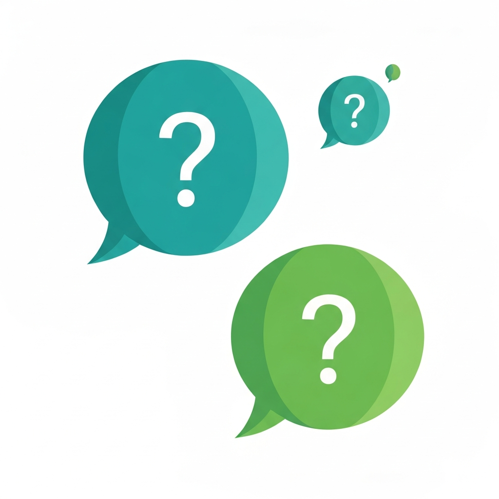 Speech bubbles with question marks illustration